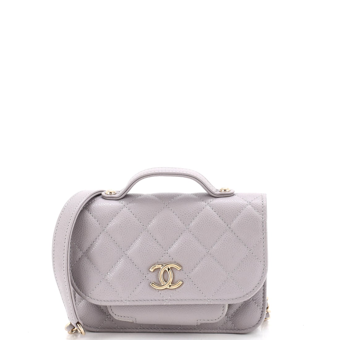 Chanel Business Affinity Flap Clutch with Chain Quilted Caviar: Chanel's Business Affinity line has quietly built its own following, and this clutch shows why, with the same caviar quilting as the icons on a cleaner, more disciplined frame. It runs 6 by 4.5 by 2 i
