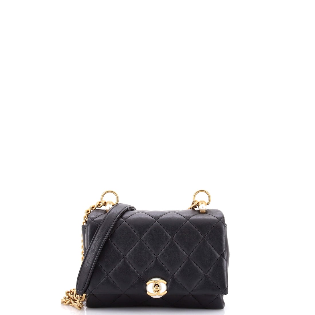 Chanel Pearl CC Accordion Flap Bag Quilted Calfskin (1 of 6)