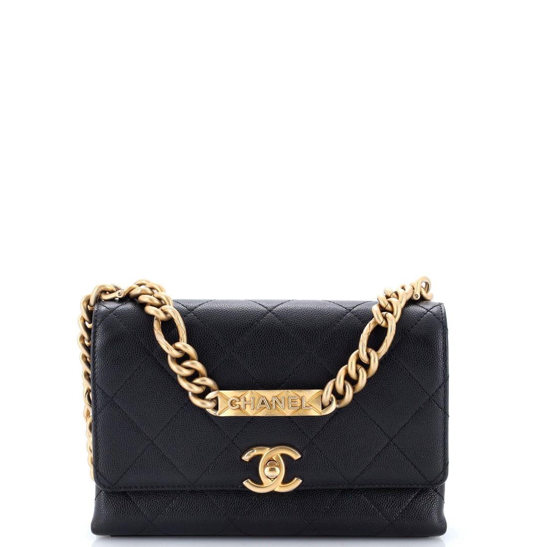 Chanel Bracelet On Chain Flap Bag Quilted Caviar: At Mini scale the diamond quilting has to be scaled down too, and caviar handles that compression better than most leathers Chanel uses. The 8 in wide, 5 in high, 2.5 in deep body is an evening propos