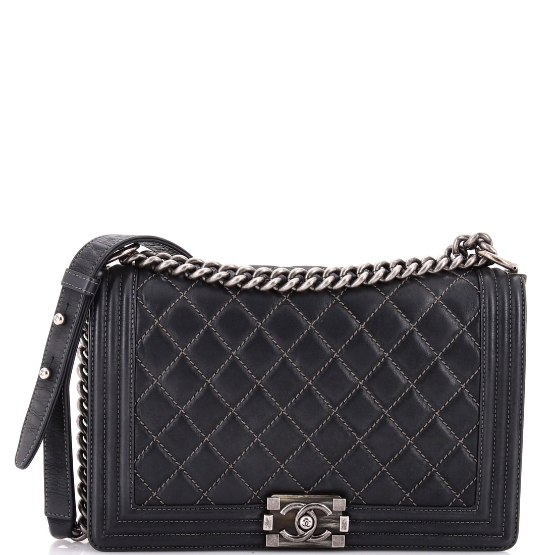 Chanel Boy Flap Bag Quilted Lambskin: Quilted lambskin on a Boy behaves like nothing else in the Chanel line, the padding sitting proud of a frame that refuses to give, and the effect is most visible across the New Medium's 11 in face. He