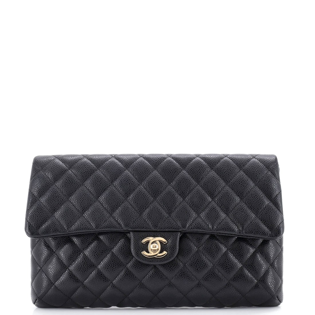 Chanel Classic Flap Clutch Quilted Caviar (1 of 8)