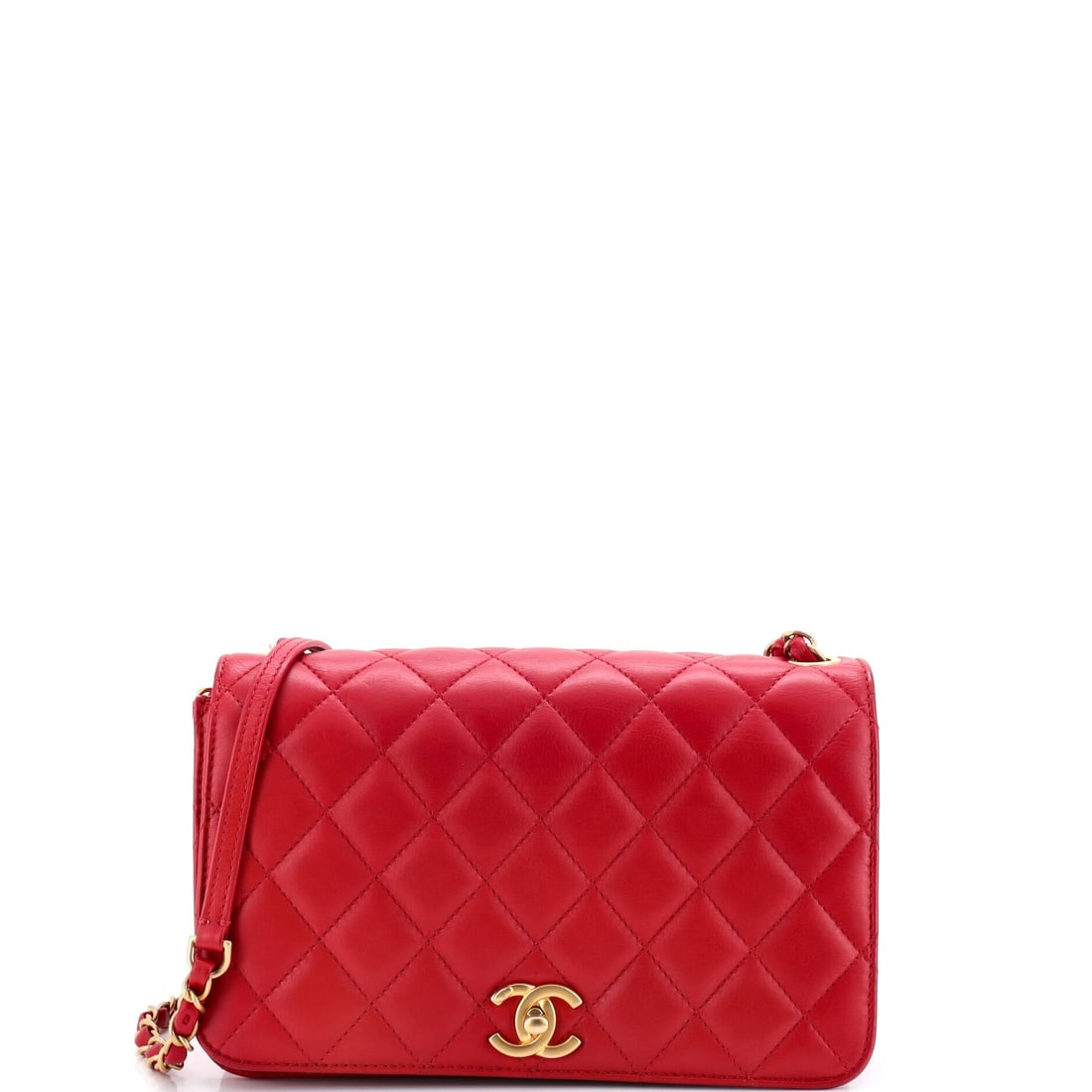 Chanel CC Side Chain Full Flap Bag Quilted Calfskin (1 of 8)