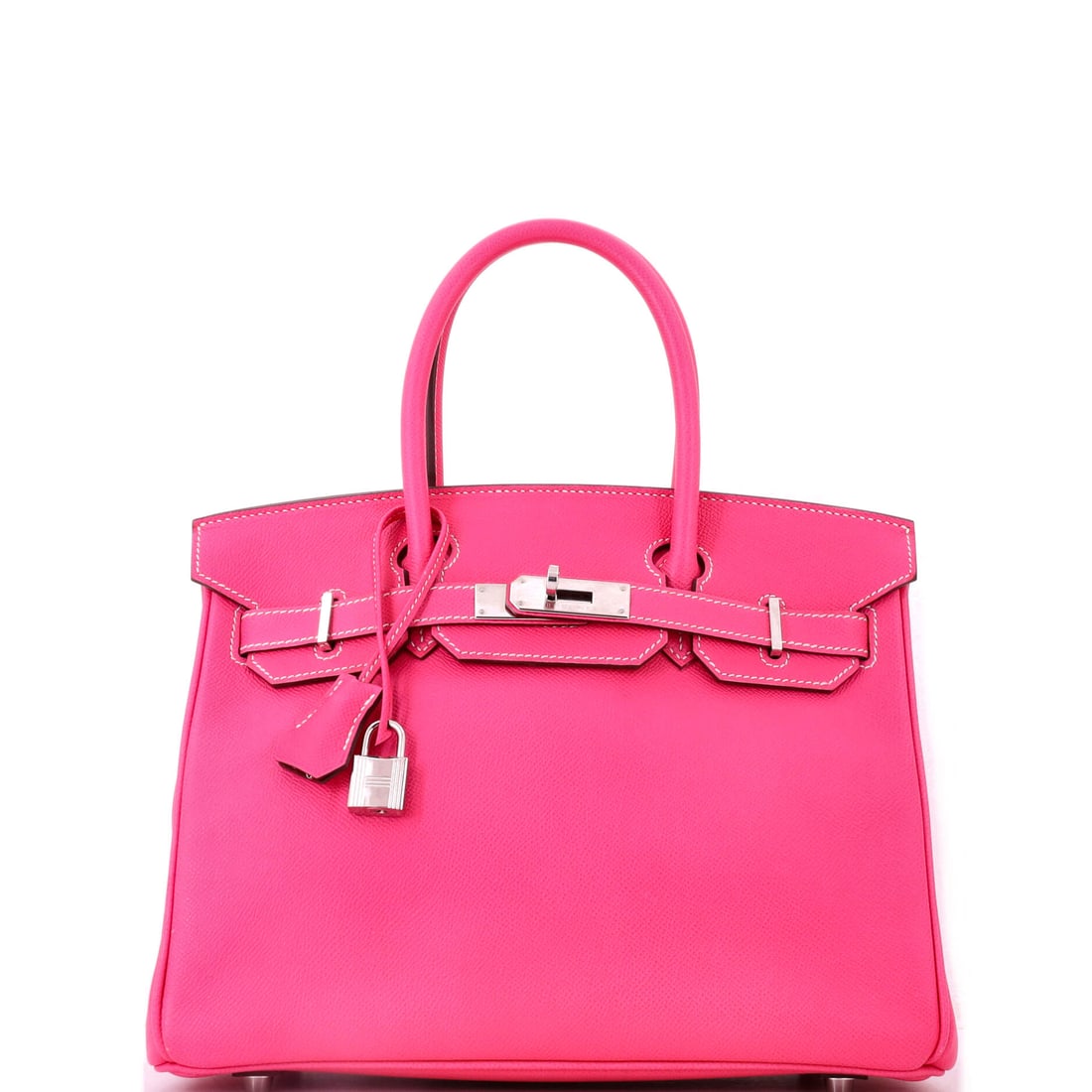 Hermes Candy Birkin Bag Epsom: The Candy series paired bright exteriors with contrasting linings for a single limited run, and Epsom was the leather that carried those tones cleanly. This Birkin measures 11 in wide, 9 in high and
