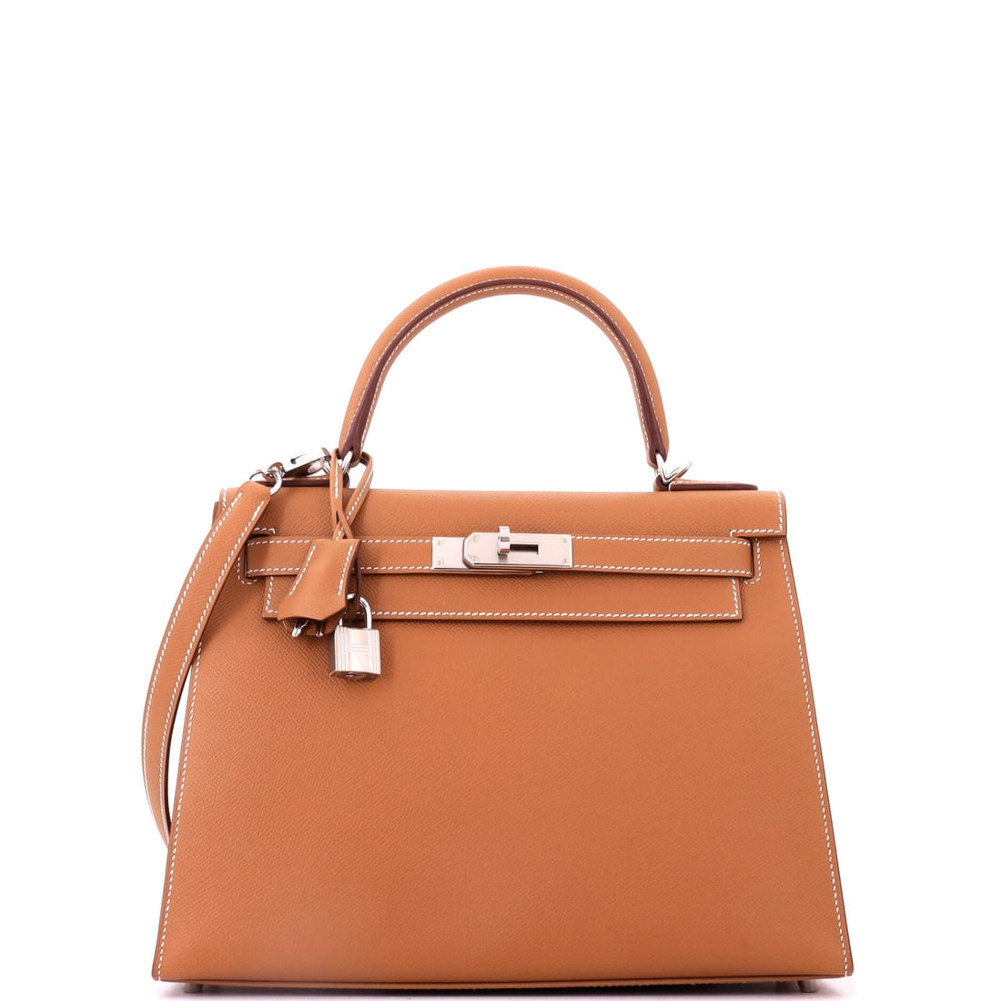 Hermes Kelly Handbag Brown Epsom with Palladium Hardware (1 of 8)