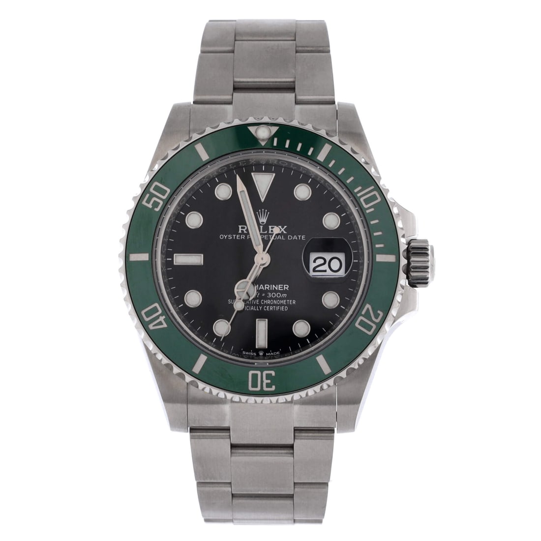 Rolex Oyster Perpetual Submariner Starbucks Date Automatic Watch Stainless Steel and Cerachrom: The Submariner Date in the Starbucks configuration, with the green Cerachrom bezel that gave the reference its nickname and a following well beyond the usual dive-watch audience. Stainless steel throu