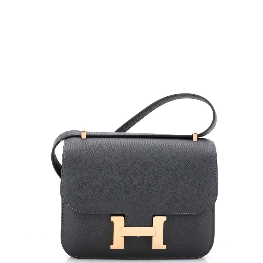 Hermes Constance NM Bag Epsom: A Constance NM in Epsom at the small 7 in width, 6 in high and 2 in deep. At this scale the H clasp dominates the front entirely, which is exactly why the size has become the one people ask for. Grade