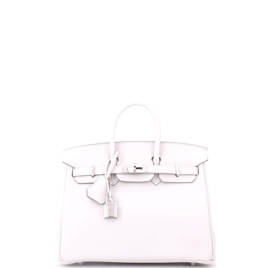 Hermes Birkin Handbag Grey Swift with Palladium Hardware: Grey Swift on a Birkin gives a softer edge and a deeper color than the grained leathers manage, with palladium hardware keeping the palette cool. Compact at 9.5 in wide, 8 in high and 5 in deep. Grade