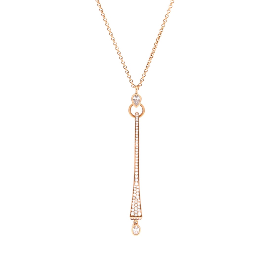 Hermes Clou De Forge Pendant Necklace 18K Rose Gold and Diamonds: The Clou de Forge line takes the head of a forged nail and repeats it as a jewelry motif, and this pendant renders it in 18K rose gold set with diamonds. It is one of the few Hermes fine jewelry desig