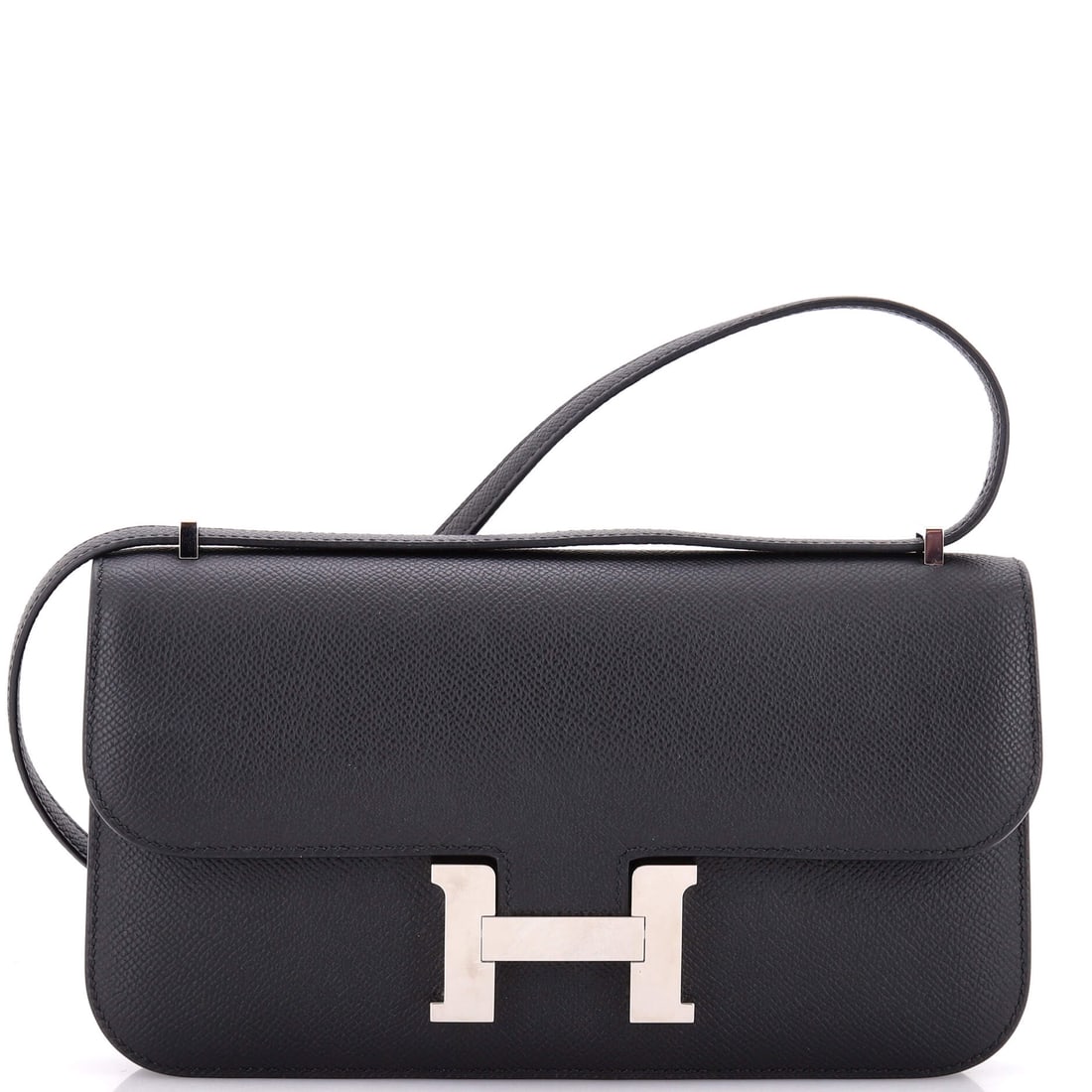 Hermes Constance Elan NM Bag Epsom: A Constance Elan in Epsom, 9 in wide, 6 in high and 2 in deep. The long, low body makes it the easiest Constance to wear across the day. Grade B - Excellent. Maison de Beaubigonne authenticity