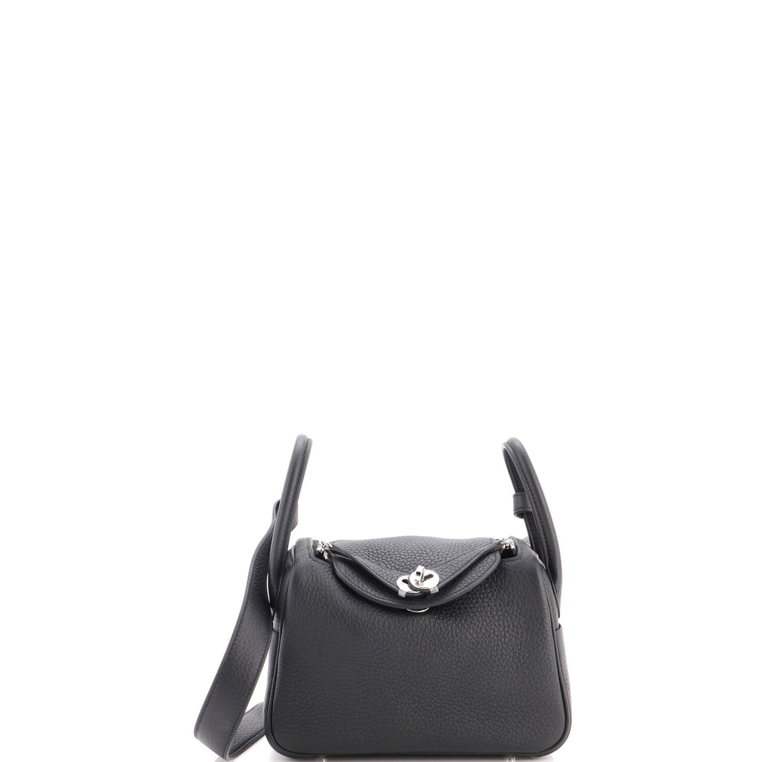 Hermes Lindy Bag Clemence: A Clemence Lindy at 7 in wide, 5 in high and 4 in deep, with the twin-handle, twin-opening build that makes it the least ceremonious bag Hermes sells. The leather's weight is what gives the shape its