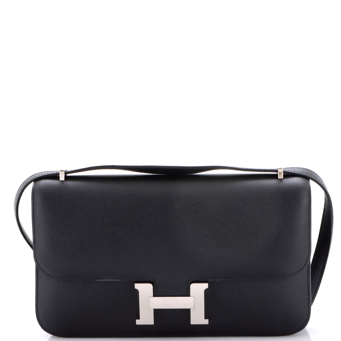 Hermes Constance Elan Bag Epsom: Constance Elan in Epsom, 9.5 in wide, 6 in high and 2 in deep. The elongated body is the most wearable interpretation of the model Hermes has made. Grade B - Excellent. Maison de Beaubigonne