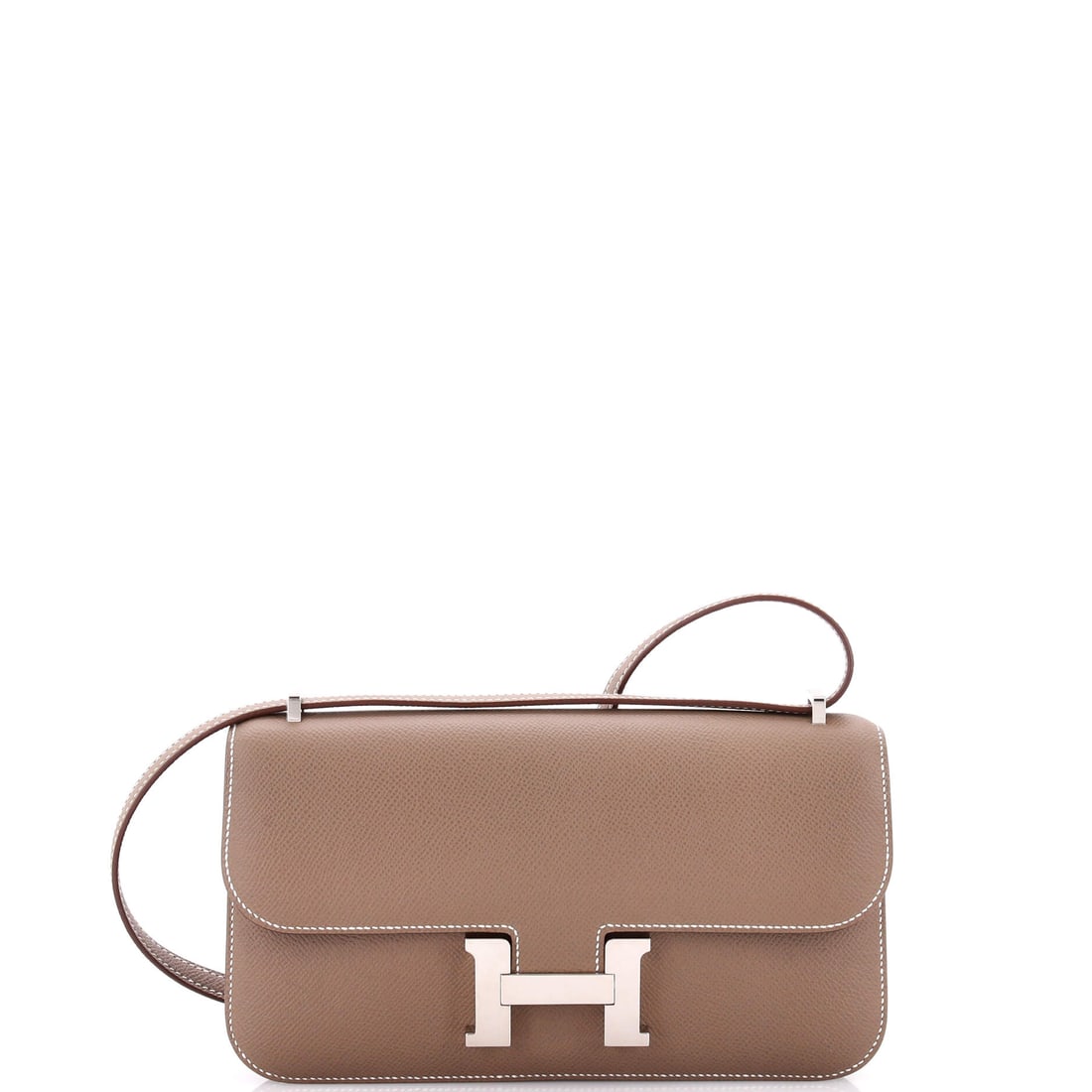Hermes Constance Elan NM Bag Epsom: Constance Elan NM in Epsom, 9 in wide, 6 in high and 2 in deep. Long, flat and led entirely by the H. Grade B - Excellent. Maison de Beaubigonne authenticity guaranteed.