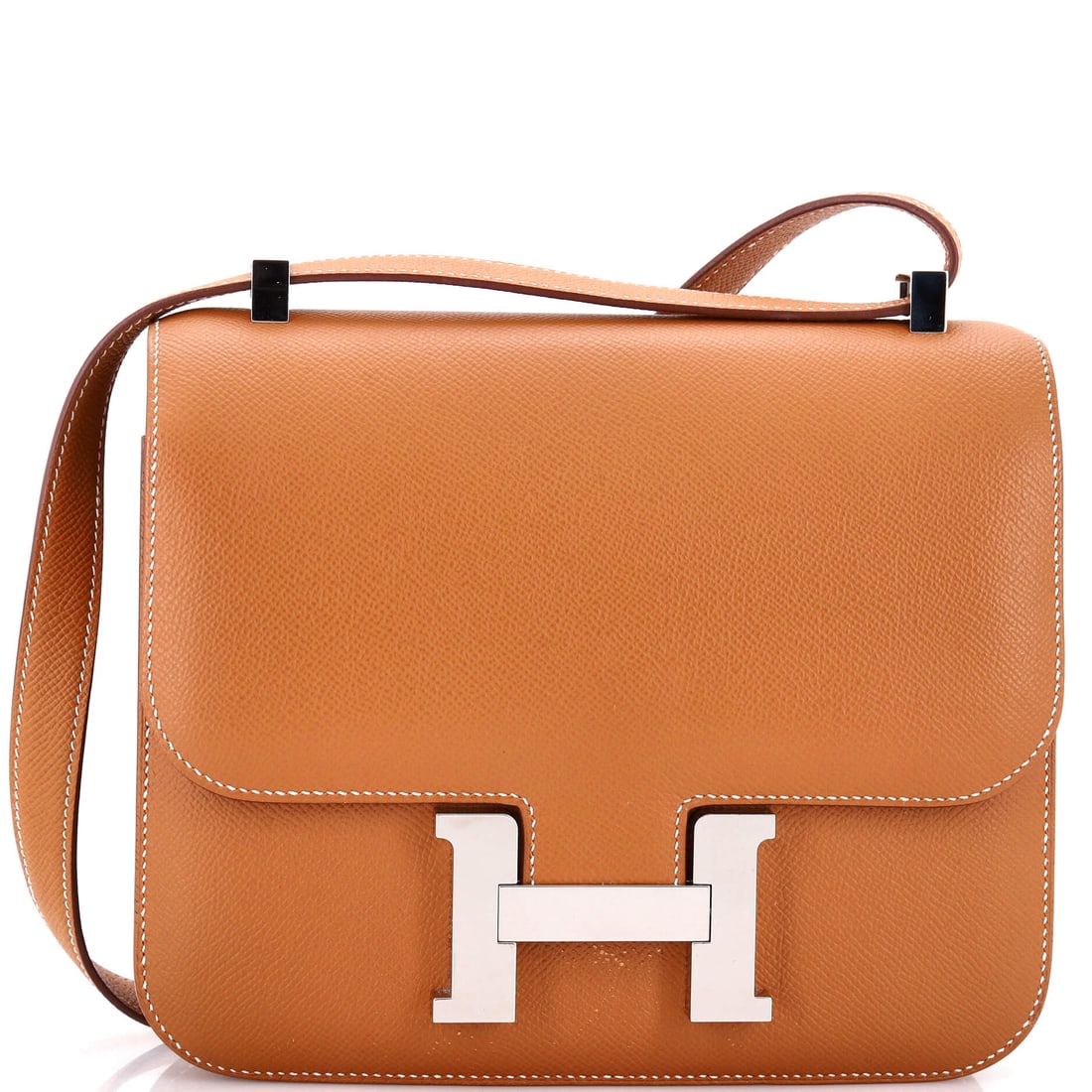 Hermes Constance Bag Epsom: Constance in Epsom, 9 in wide, 8 in high and 3 in deep. The condition is Grade C - Very Good, so the clasp plating and edge finish are worth reviewing. Maison de Beaubigonne authenticity guaranteed.