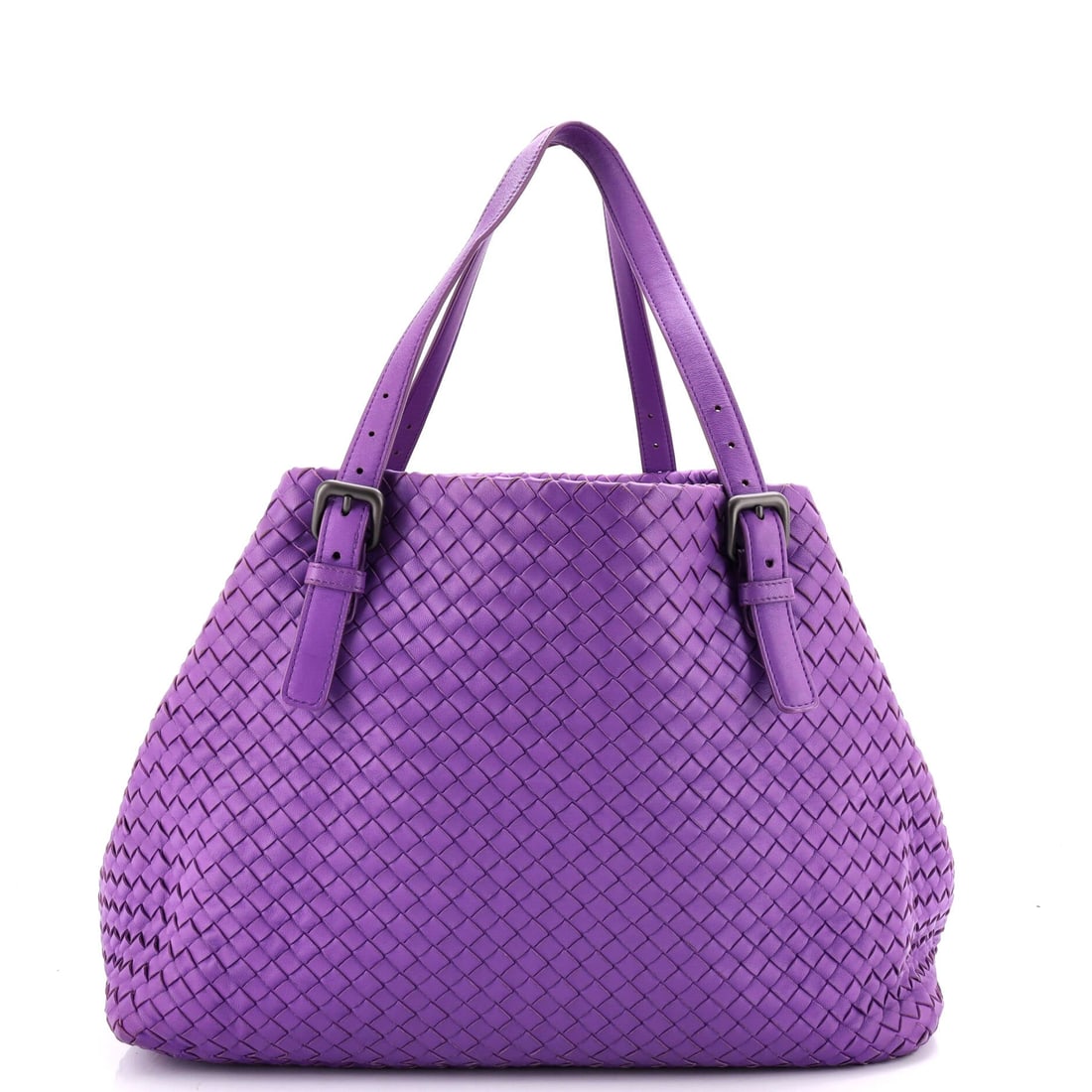 Bottega Veneta A-Shape Tote Intrecciato Nappa: Bottega Veneta's A-Shape Tote arrives in Intrecciato Nappa, a tapering woven tote that narrows toward the handles. A wide base and a narrow top means it holds volume without looking bulky. It measures