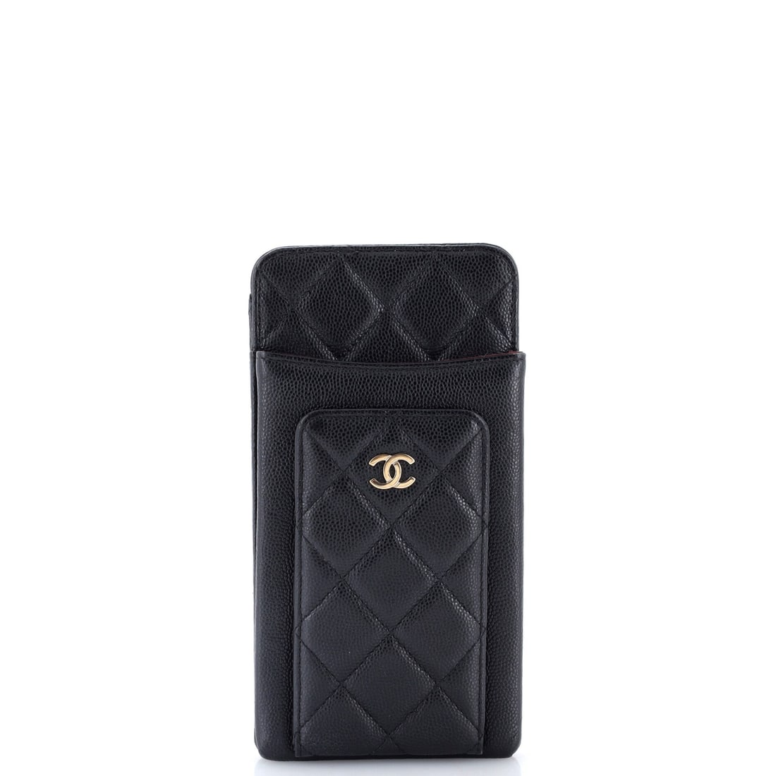 Chanel O Phone Holder Crossbody Bag Quilted Caviar: O Phone Holder Crossbody Bag in Quilted Caviar: a squared body with an adjustable webbing strap. Caviar's pebbled grain is the most durable surface Chanel uses and it survives daily carry. Bidders