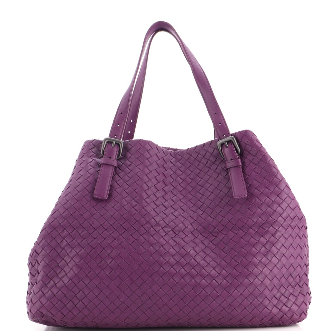 Bottega Veneta A-Shape Tote Intrecciato Nappa: A Bottega Veneta A-Shape Tote in Intrecciato Nappa - a tapering woven tote that narrows toward the handles. A wide base and a narrow top means it holds volume without looking bulky. Overall dimensions