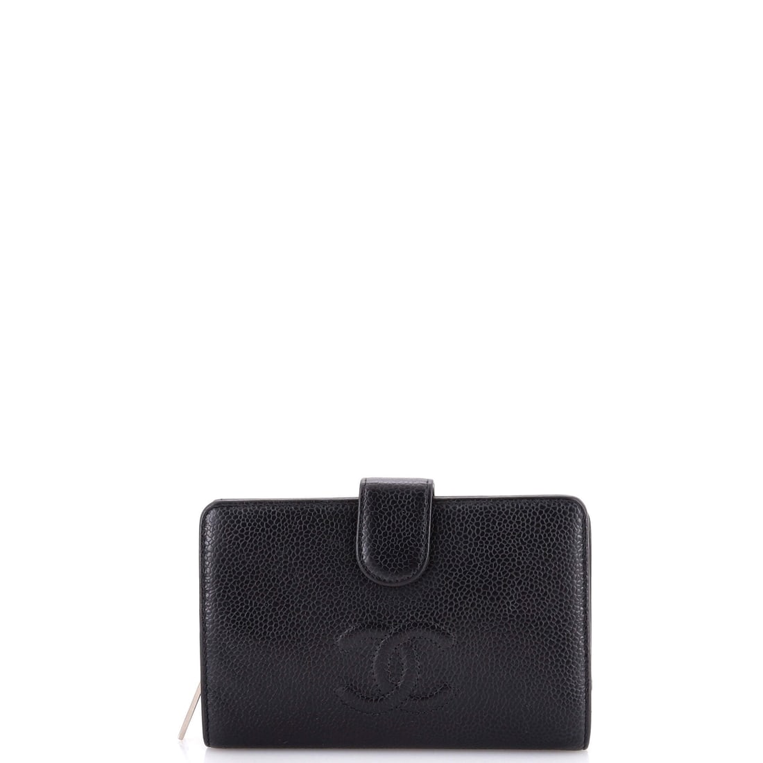 Chanel Timeless CC French Wallet Caviar: Chanel's Timeless CC French Wallet in Caviar - a zip-around body with full card capacity. A wallet is the piece that gets handled most and shows condition fastest, so a strong grade matters here. Meas