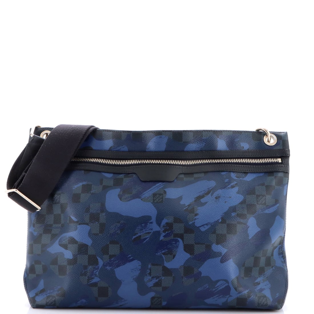 Louis Vuitton Hunter Handbag Limited Edition Camouflage Damier Cobalt: The Hunter Handbag, Camouflage Damier Cobalt, from Louis Vuitton - a balanced silhouette that carries without bulk. Limited-edition production means fewer of these circulate than the standard version.