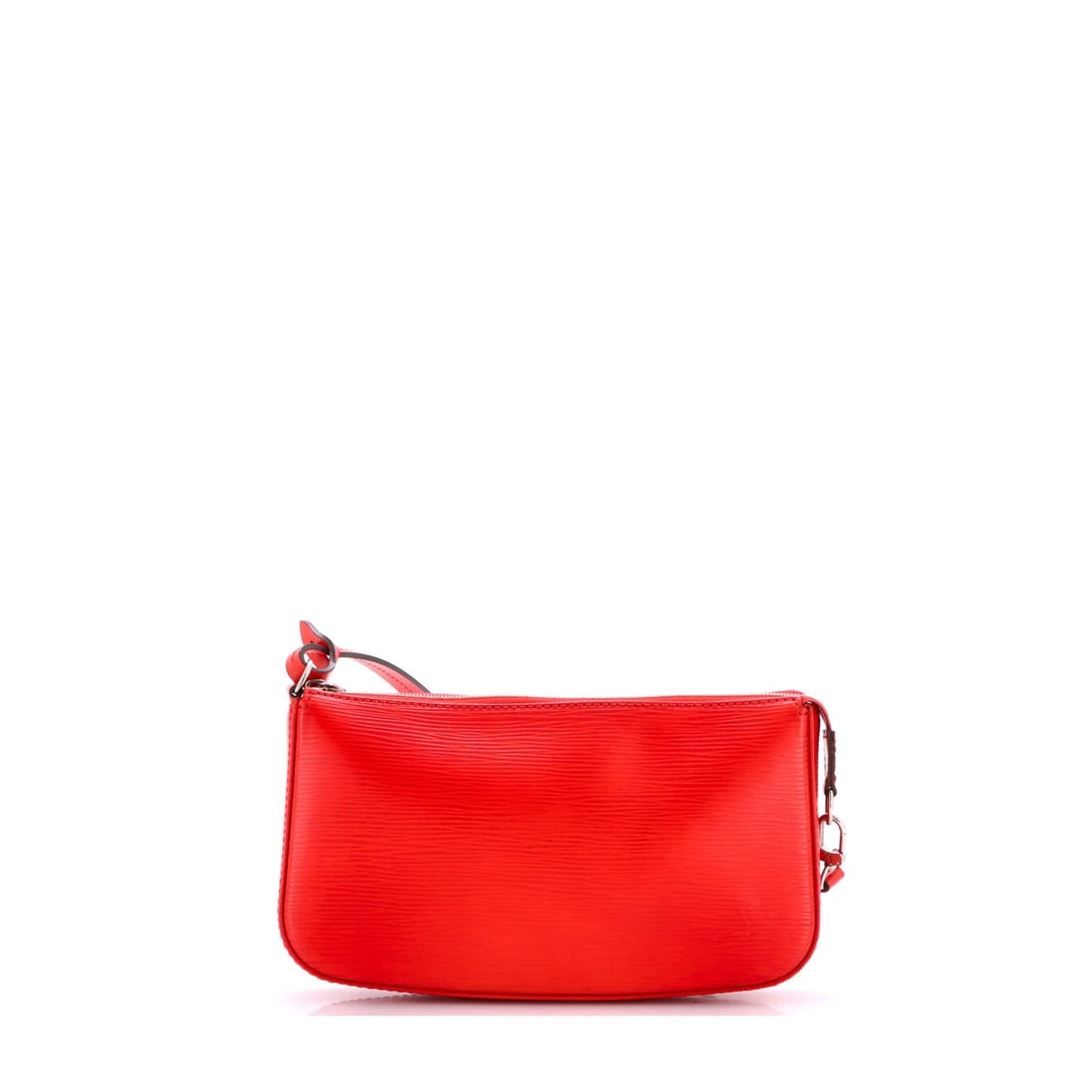 Louis Vuitton Pochette Accessoires NM Epi Leather: Louis Vuitton Pochette Accessoires NM - Epi Leather, the updated flat pochette with a leather-pull zip and short strap loop. The NM update refined the strap attachment, and it is the version most buye