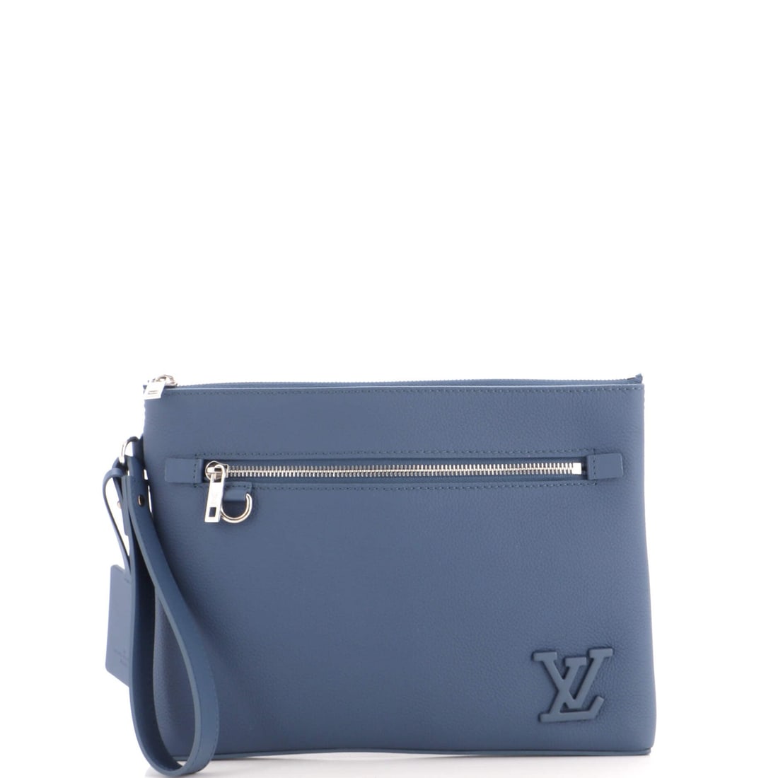 Louis Vuitton Aerogram iPad Pouch Leather: The Leather Aerogram iPad Pouch, Louis Vuitton, a lightweight pouch body with clean seams. Flat and light - it works inside a tote or on its own. Scale is 11" W by 8" H by 2" D. Graded Grade C - Very