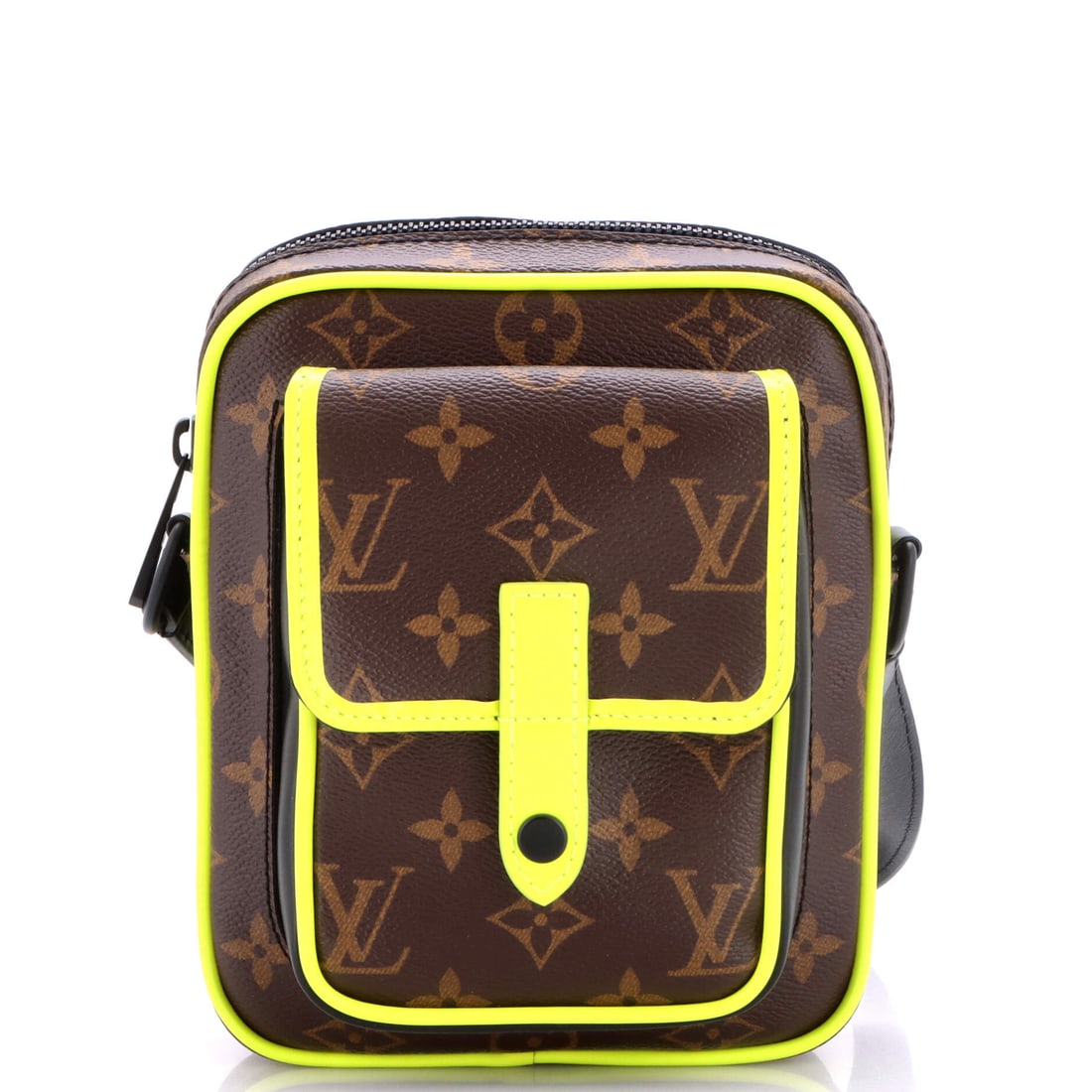 Louis Vuitton Christopher Wearable Wallet Macassar Monogram Canvas: A Louis Vuitton Christopher Wearable Wallet in Macassar Monogram Canvas - a compact wearable wallet on a long strap. Card slots and a strap in one flat piece. Bidders should note the scale: 5.5" x 7" 
