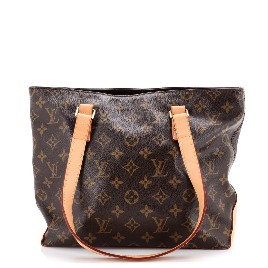 Louis Vuitton Cabas Piano Monogram Canvas: Louis Vuitton Cabas Piano - Monogram Canvas, a squared tote body with a wide opening. Monogram canvas has been in production long enough that condition, not rarity, sets the price on most examples. Th