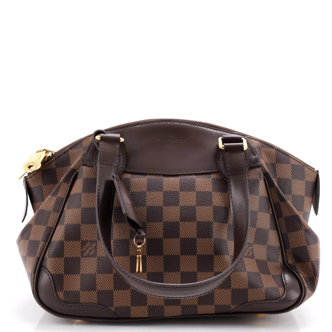 Louis Vuitton Verona Handbag Damier: Louis Vuitton Verona Handbag, Damier, a firm body with square corners and clean stitching. Built to be carried rather than displayed. Measurements come in at 11" x 8" x 6" (W x H x D). Offered in