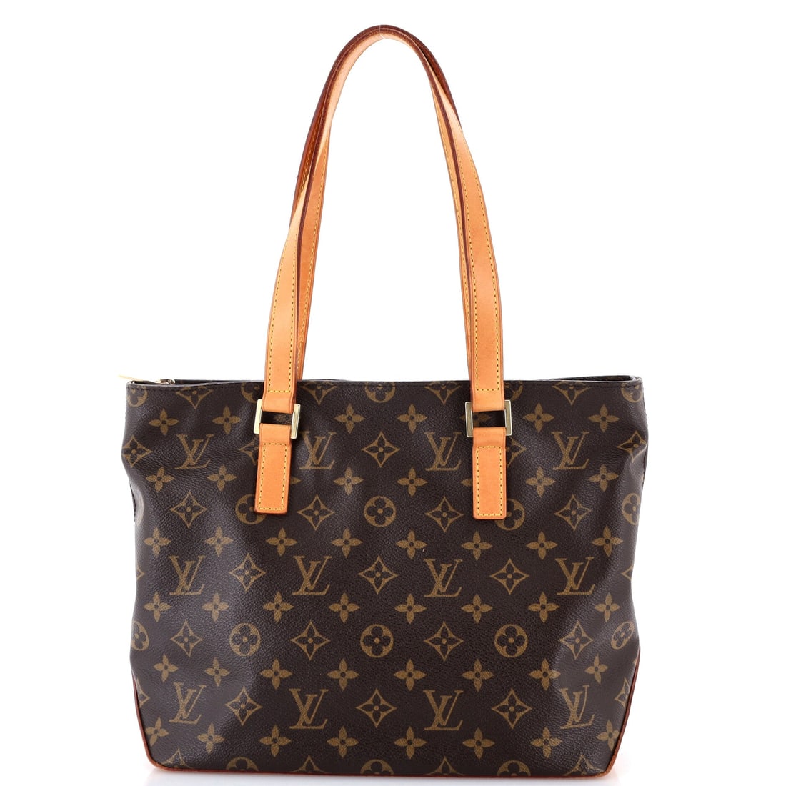 Louis Vuitton Cabas Piano Monogram Canvas: Louis Vuitton Cabas Piano in Monogram Canvas, showing a generous open body with reinforced handle joins. The body measures 10.5" x 9.5" x 5". Reviewed and graded Grade C - Very Good. Maison de