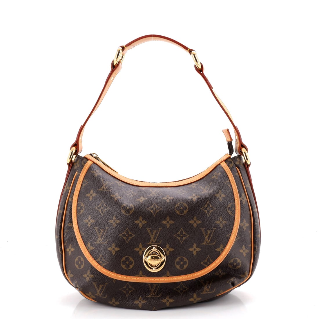 Louis Vuitton Tulum Handbag Monogram Canvas: Louis Vuitton Tulum Handbag: Monogram Canvas, a defined shape with neat edge finishing. This is a wear-it bag rather than a shelf bag, and it is priced to be used. Overall dimensions are 12" x 8.5" x 