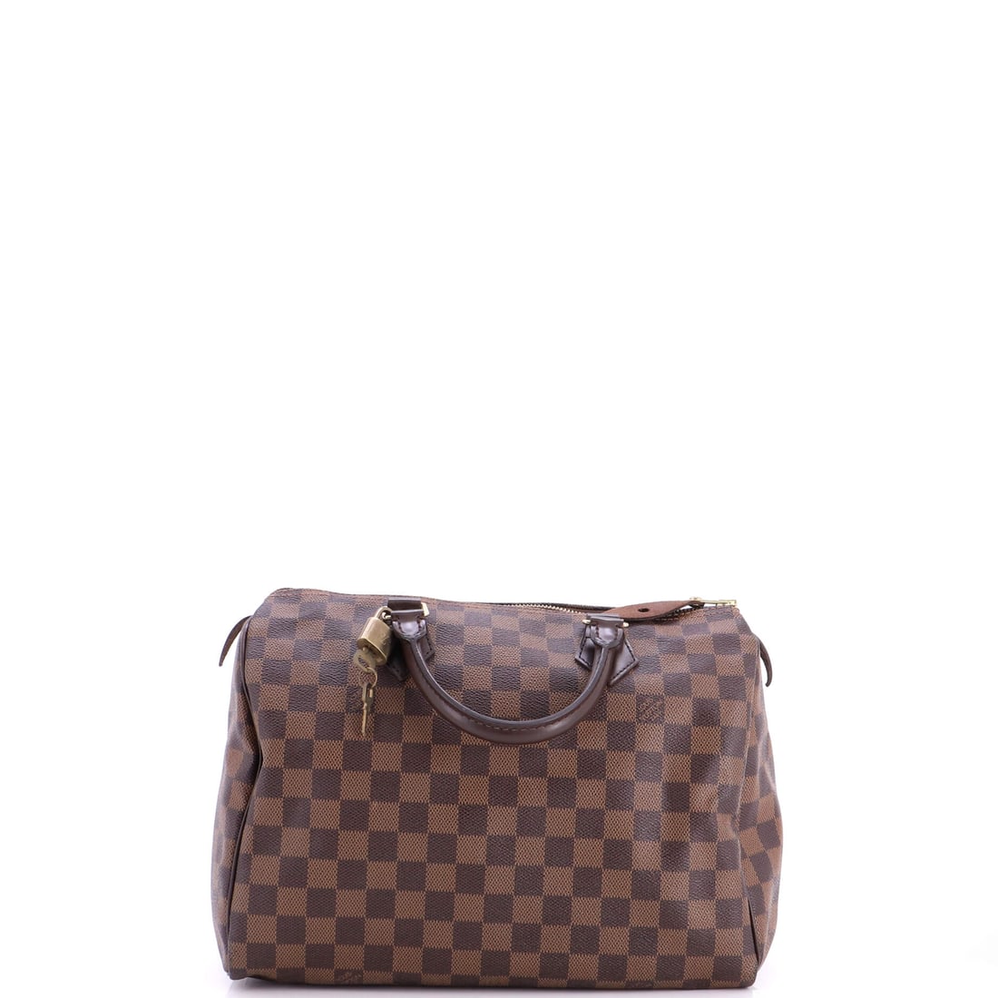 Louis Vuitton Speedy Handbag Damier: Louis Vuitton Speedy Handbag - Damier, the padlock, the rolled handles, the double zip - all the Speedy markers in place. The shape has not changed materially in decades, which is why it dates so slow
