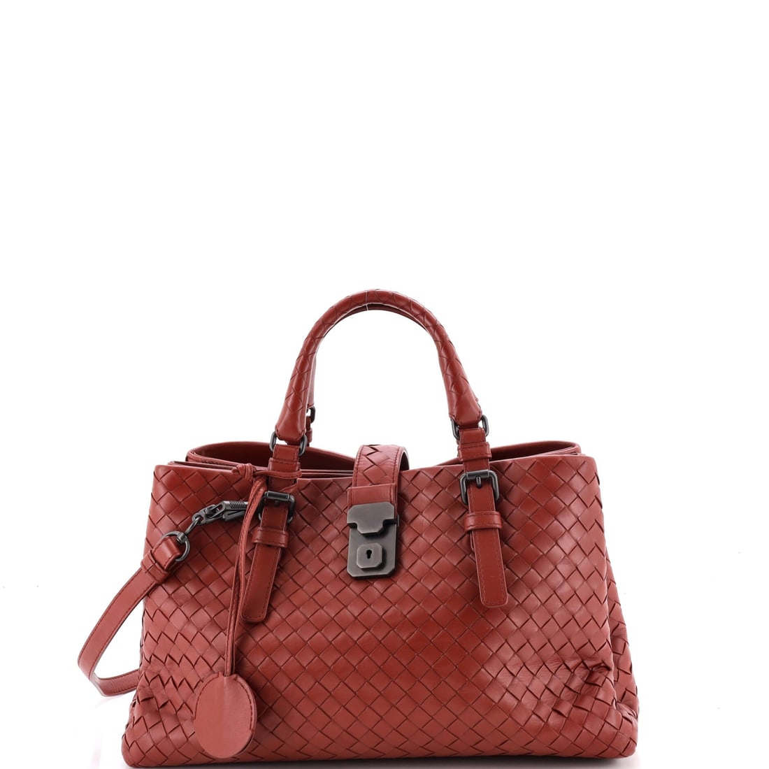 Bottega Veneta Roma Bag Intrecciato Nappa: Roma Bag in Intrecciato Nappa: a wide woven body with an open top and a shallow profile. No logo anywhere on it - the weave does the identifying, which is exactly the Bottega proposition. 12" wide, 8"