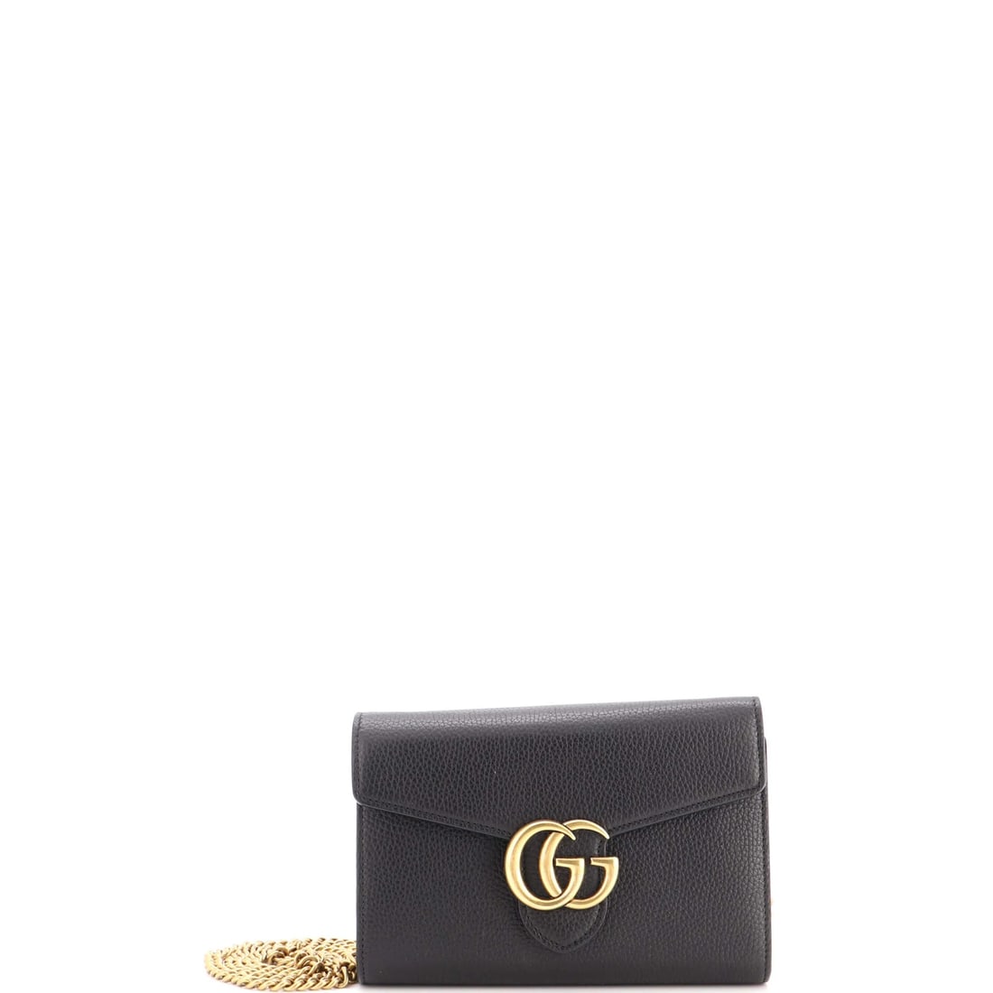 Gucci GG Marmont Chain Wallet Leather Mini: The Marmont Chain Wallet is the line's answer to the wallet-on-chain, and the Mini at 7.5 by 5 by 2 inches sits comfortably between the two functions. Plain leather rather than matelasse means the dou
