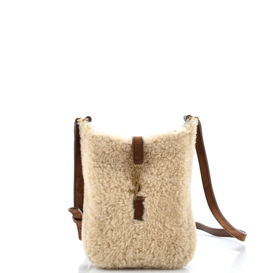 Saint Laurent Le 5 a 7 Vertical Shoulder Bag Shearling with Suede: Vertical rather than horizontal, the Le 5 a 7 in this shearling and suede pairing is the softest thing in the Saint Laurent section of the catalogue. Its name nods to the French phrase for the hours b