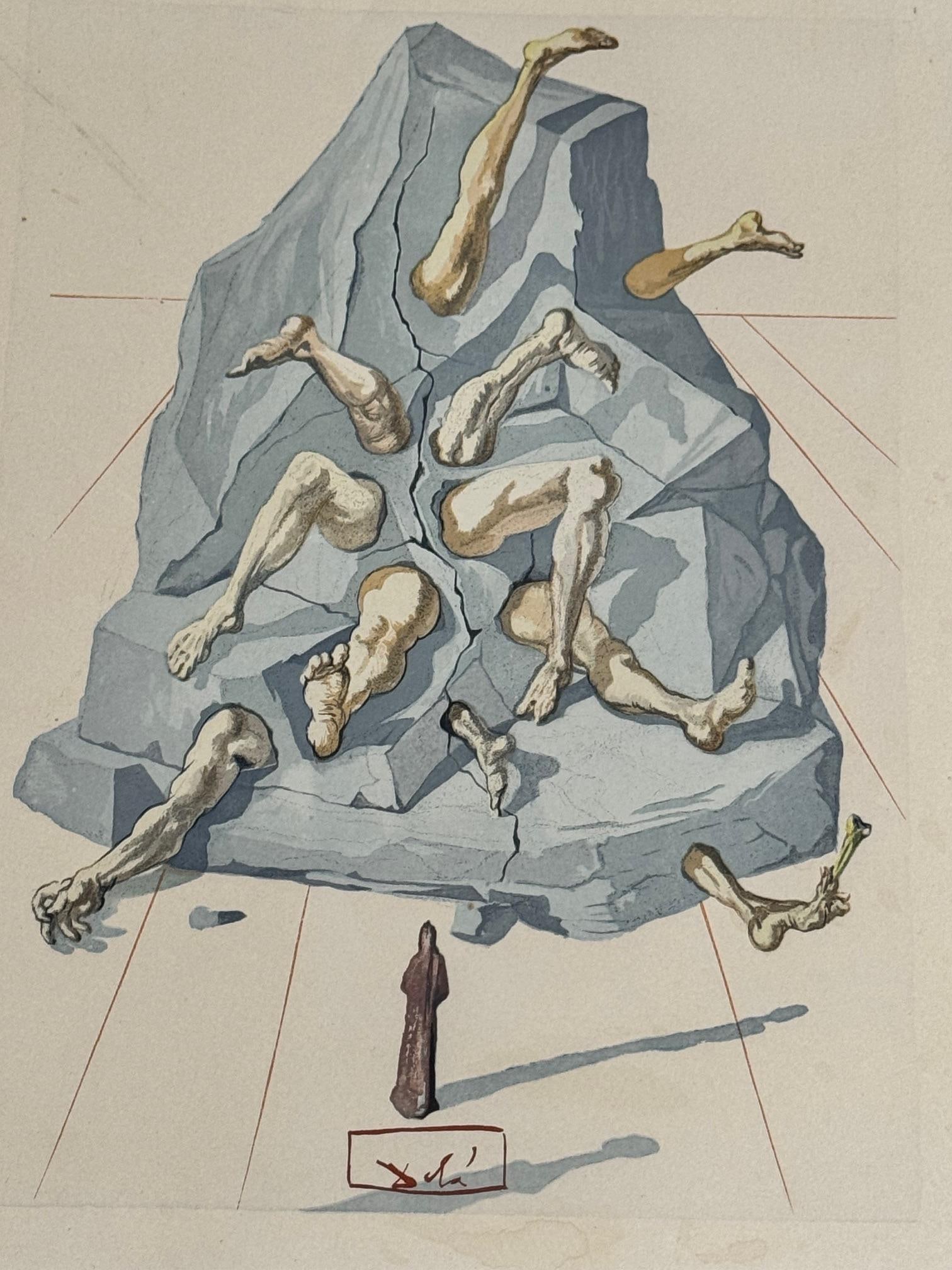 LOT OF 4 Pieces, Authenic PLATE SIGNED WOOD BLOCK PRINTS BY Salvador Dali Prints With PRINTED BLOCK (1 of 9)