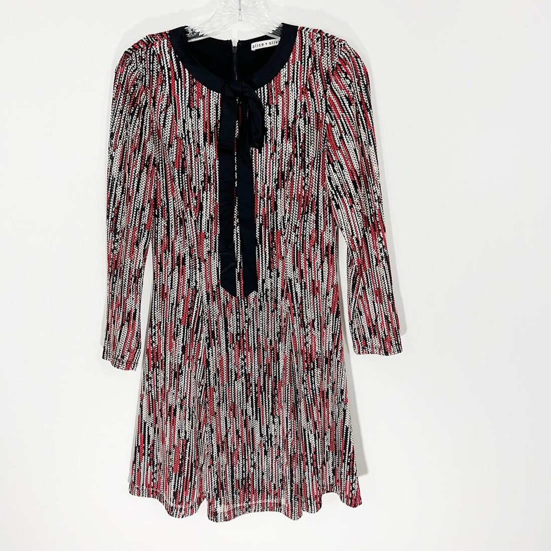 Alice + Olivia Gwenyth cable knit tie-neck mini dress in a multicolor pattern: Brand new with tagsSize 4