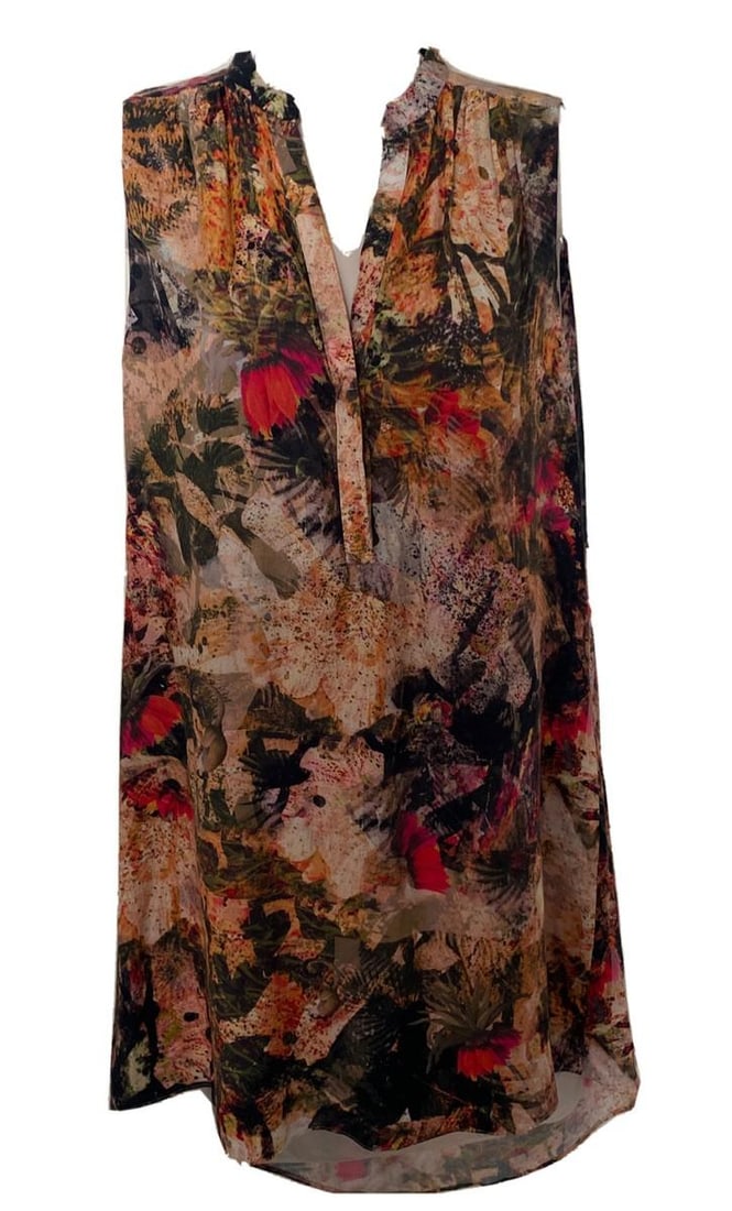 Alice + Olivia Watercolor Floral Cream Brown Dress: Brand new with tagsSize 0