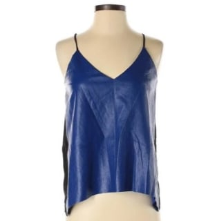 Mason blue leather and black silk top (1 of 4)
