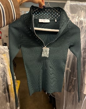 Sandro ribbed knit quarter zip long sleeve top (1 of 3)