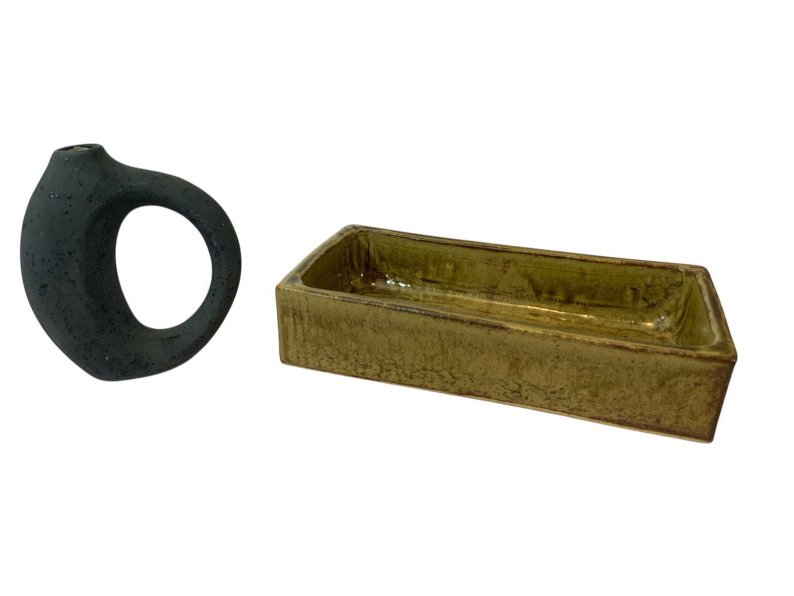 Pottery Bread Tray and Bud Vase (1 of 7)