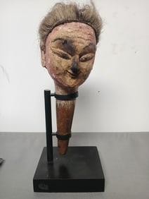 Vintage Carved and Polychrome Thai head