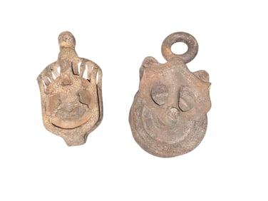 Two All-metal Antique PULLEYS