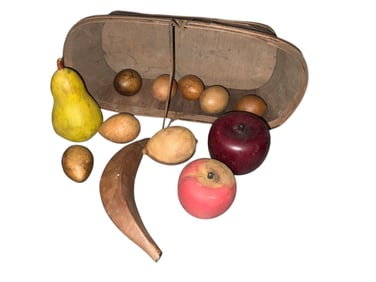 Vintage Produce Basket of Fruits and etc