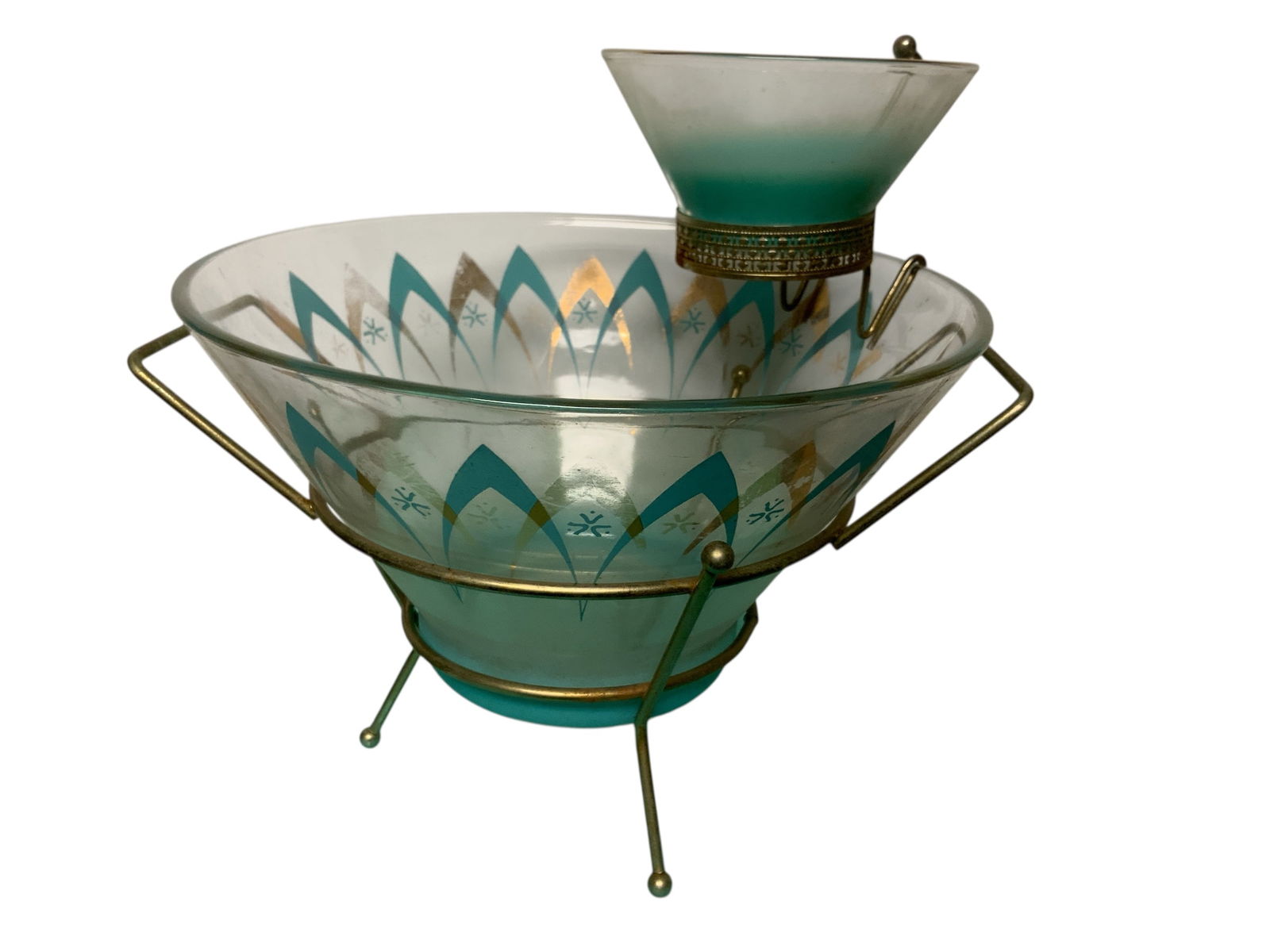 Vintage Anchor Hocking Chip ‘n Dip set Blendo/Atomic Pattern (1 of 3)