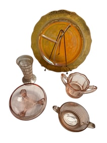 Vintage Pink Depression Glass Ensemble