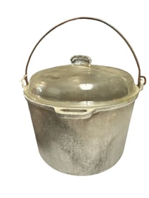 Vintage Guardian Service Aluminum Cookpot with Glass Lid and Bail Handle