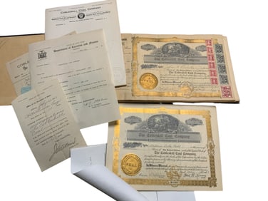 Cobleskill Coal Company Stock Certificate Book and Related Ephemera