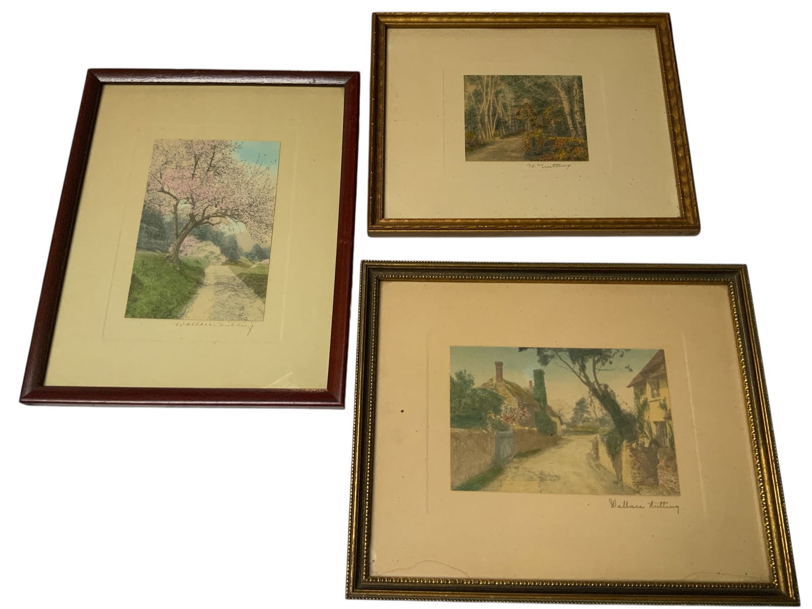 3pc Wallace Nutting Hand-colored New England Drawings (1 of 6)