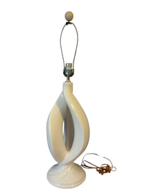 Vintage 1960’s White Ceramic Helix Table Lamp