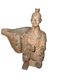Small Asian Military Figure Pot