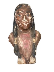 16” Concrete Native American Bust